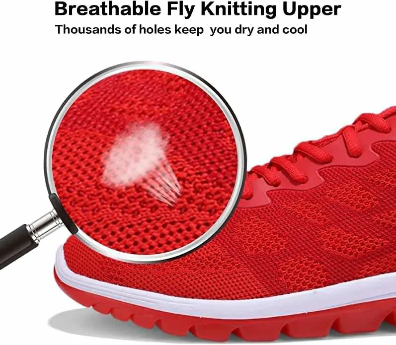 Factory Red Knitting transpirable Outdoor Jogger Hombre Zapatillas deportivas deportivas Zapatos