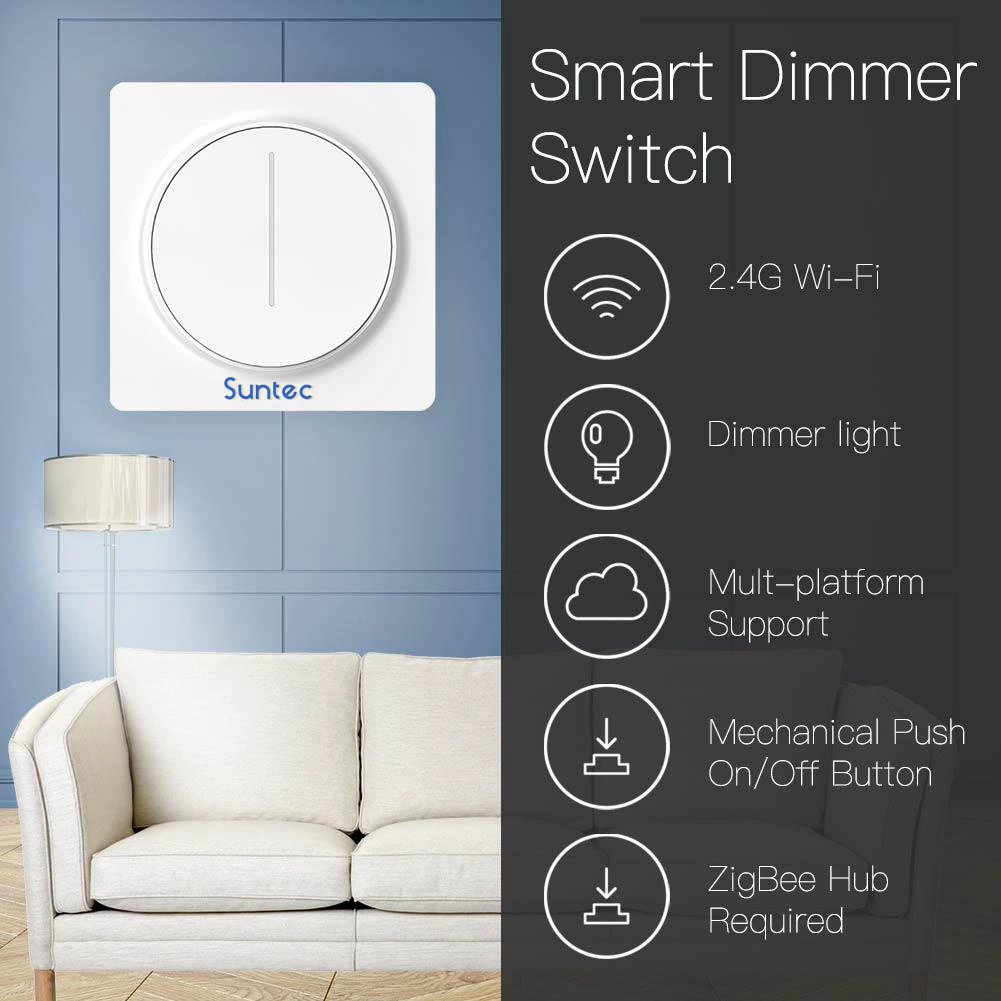 Hogar inteligente de iluminación LED Interruptor de pared interruptor eléctrico Zigbee Touch Control Remoto del atenuador de luz