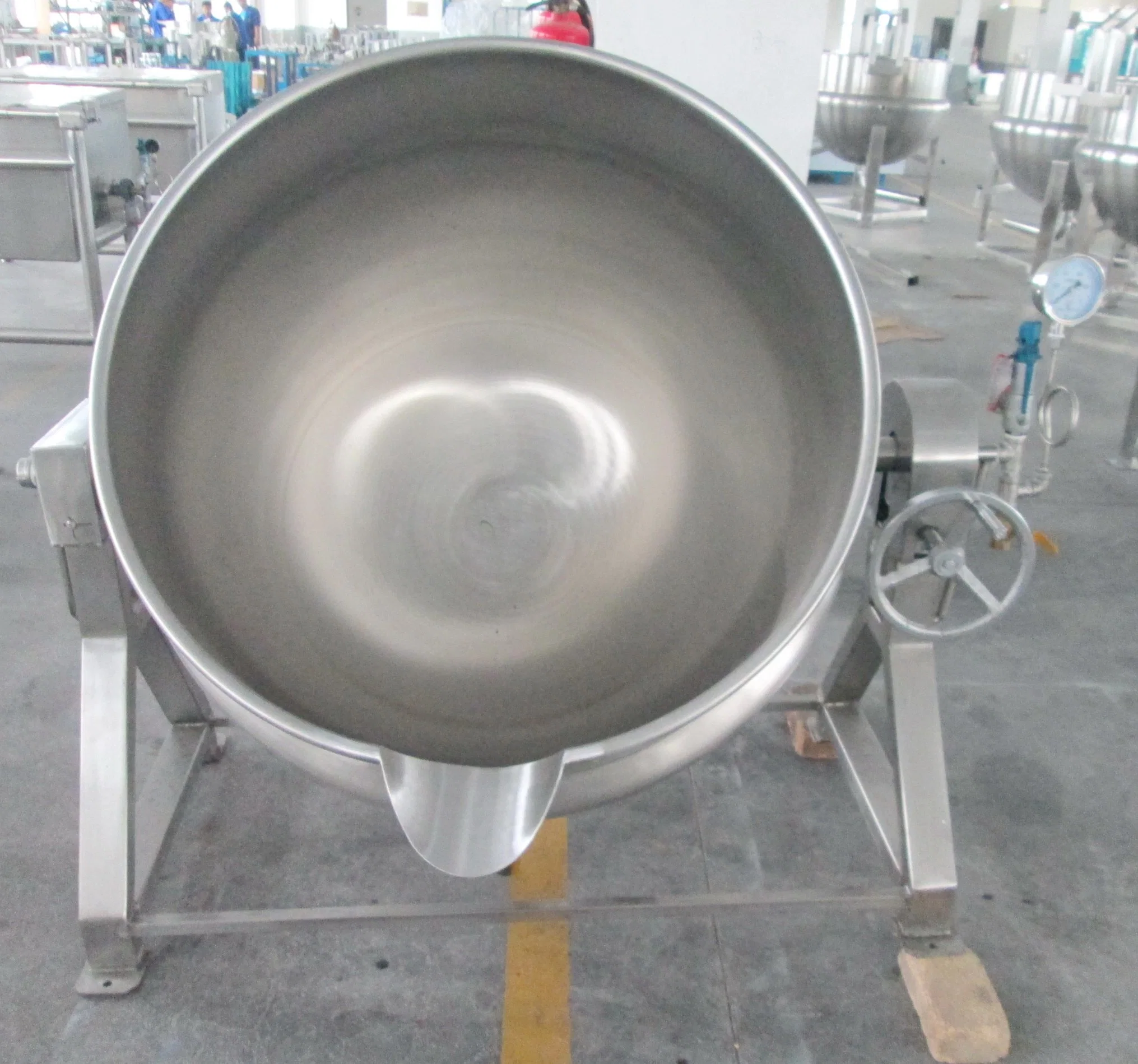 Commerial Stainless Steel Food Level Cooking Jacketed Kettle with Steam Heating Tilting Type Pot