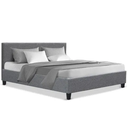 Nova chambre à coucher Mobilier moderne gris tissu Tête de lit Queen Size Lits Lit King Size