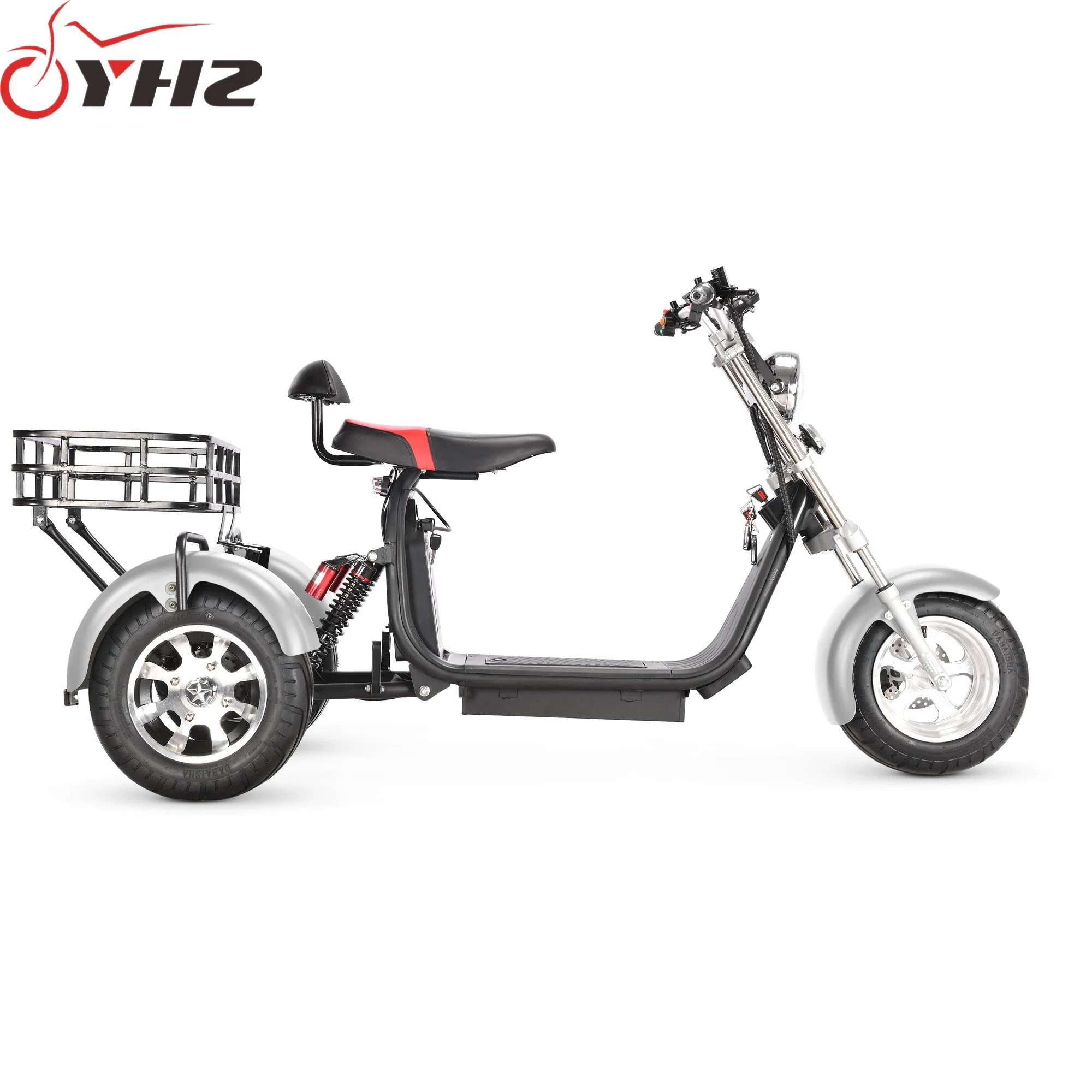 Rear Basket Three Wheels Electric Scooter CE 1500W 2000W 60V Adult Tricycle