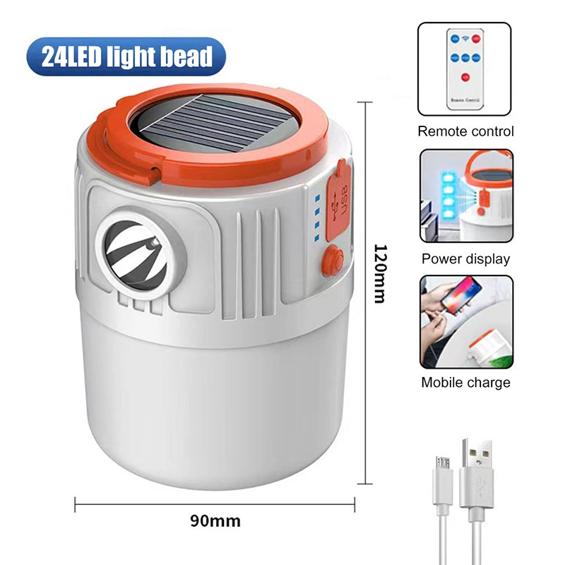 Outdoor Solar 30W 60W Emergency Lamps Battery Powered LED Bulb Light