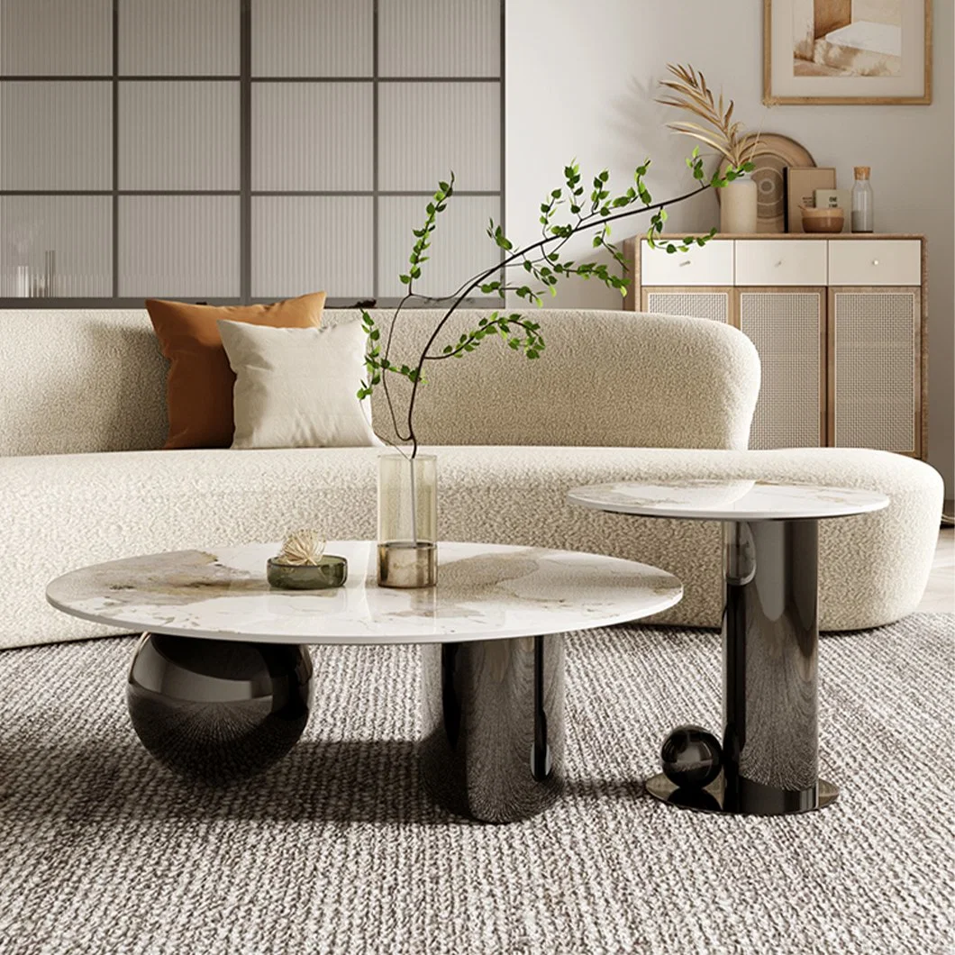 Wholesale/Supplier Custom Living Room Furniture Sofa Side Modern Luxury Round Small Commercial Coffee Table