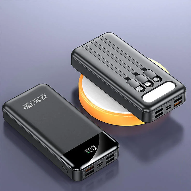 Batterie Power Bank 100 mAh câbles intégrés chargeur de téléphone portable intégré Dans les cordons de type C batterie externe batterie alimentation bloc-batterie