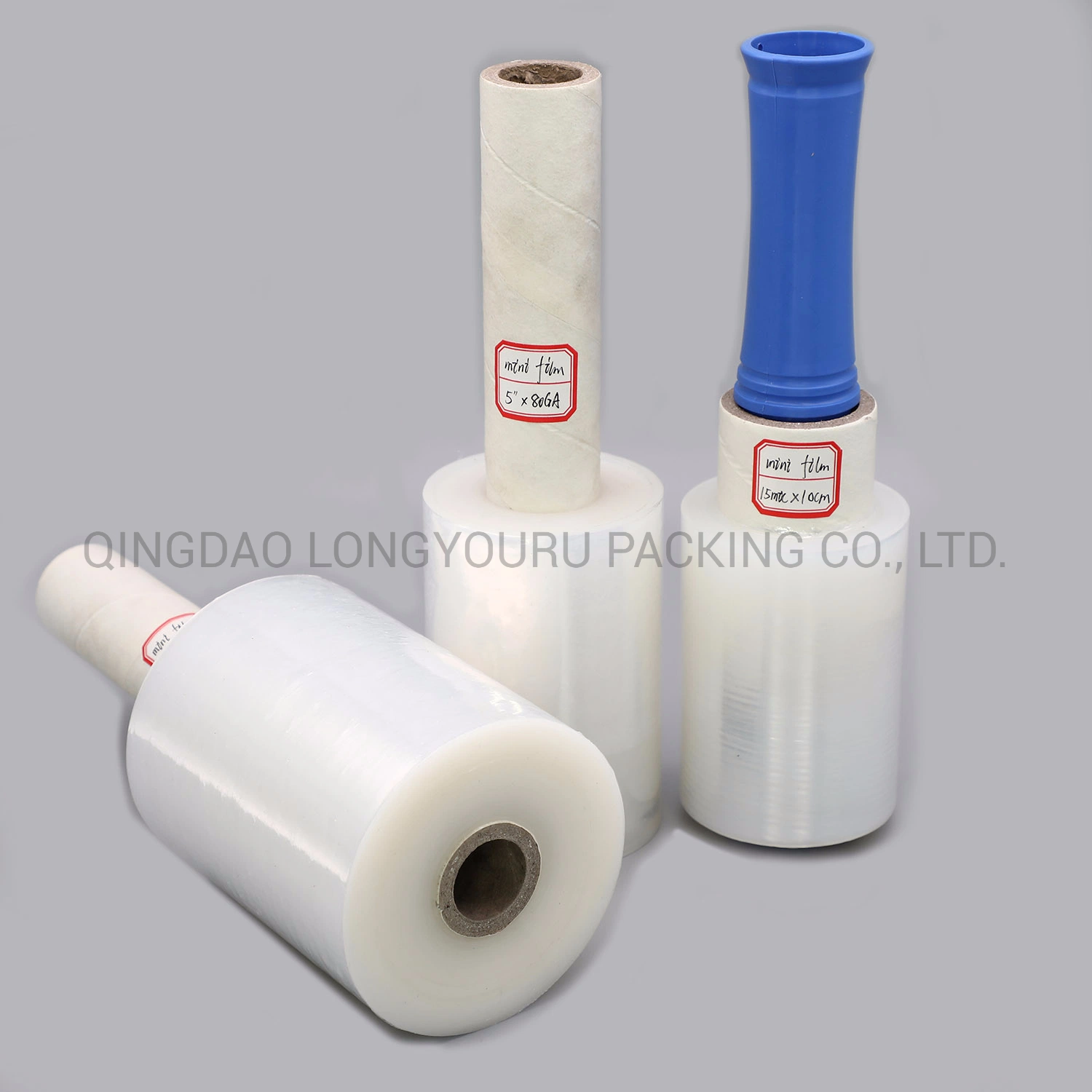 12.5cm 80gauge LLDPE Industrial Shrink Mini Wrapping Film with Handle