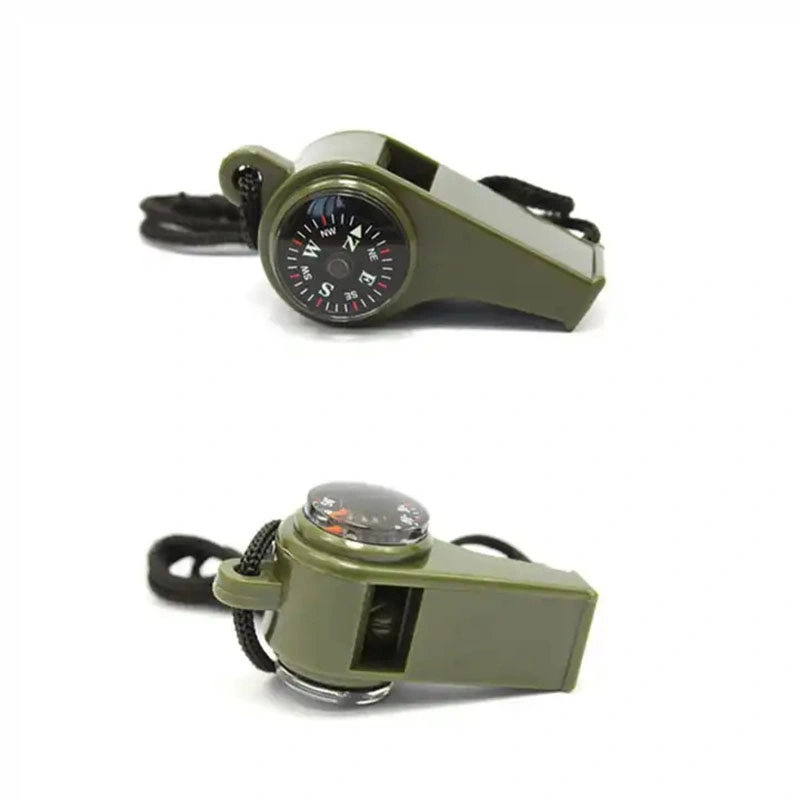 90 High Decibel Outdoor Survival Multifunction Compass Thermometer 3 in 1 Whistle