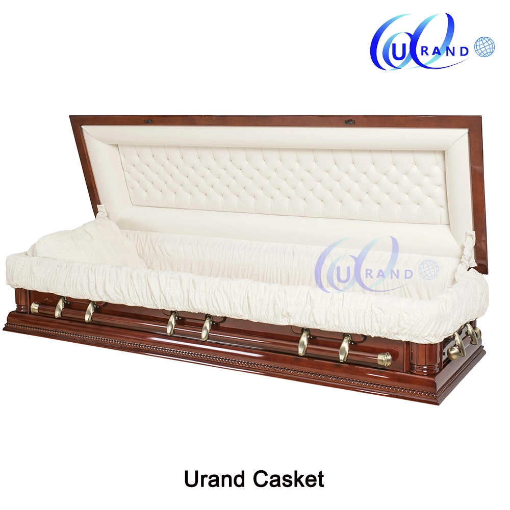 Funeral coffin full couch with feet cover solid wood casket