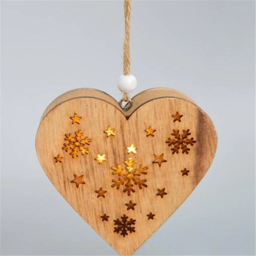 Christmas Tree Ornament Pendants Wooden MDF Craft Hanging Village Houses