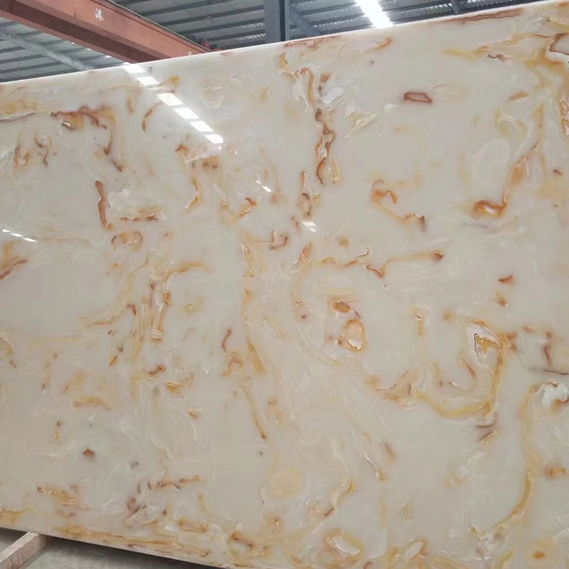 Blanc poli/jaune/beige/Vert Pierre artificielle/synthétique/marbre artificiel Onyx grandes dalles pour Décorations d'intérieur/fond de mur à prix réduit