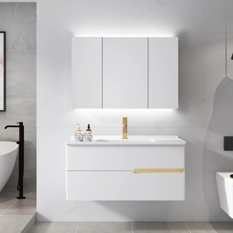 Living Room Furniture Single Sink in-Wall Cabinet White Modern Water-Resistant Bathroom Cabinet