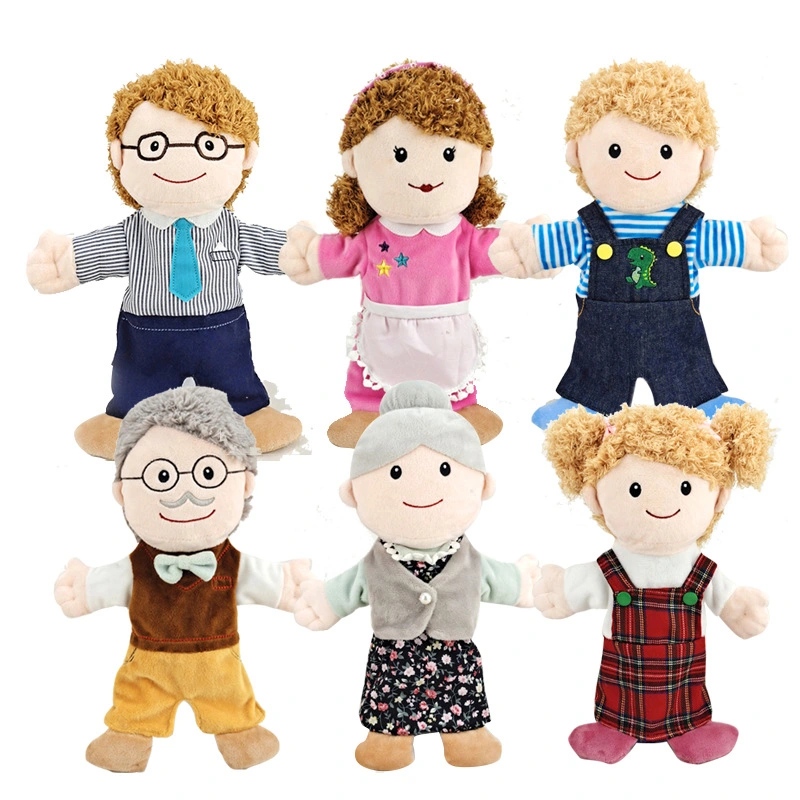 Amazon Wholesale Creative Cartoon Puppet Plush Toys Baby Cloth Educational Cognition Hand Toy Finger Dolls Puppet