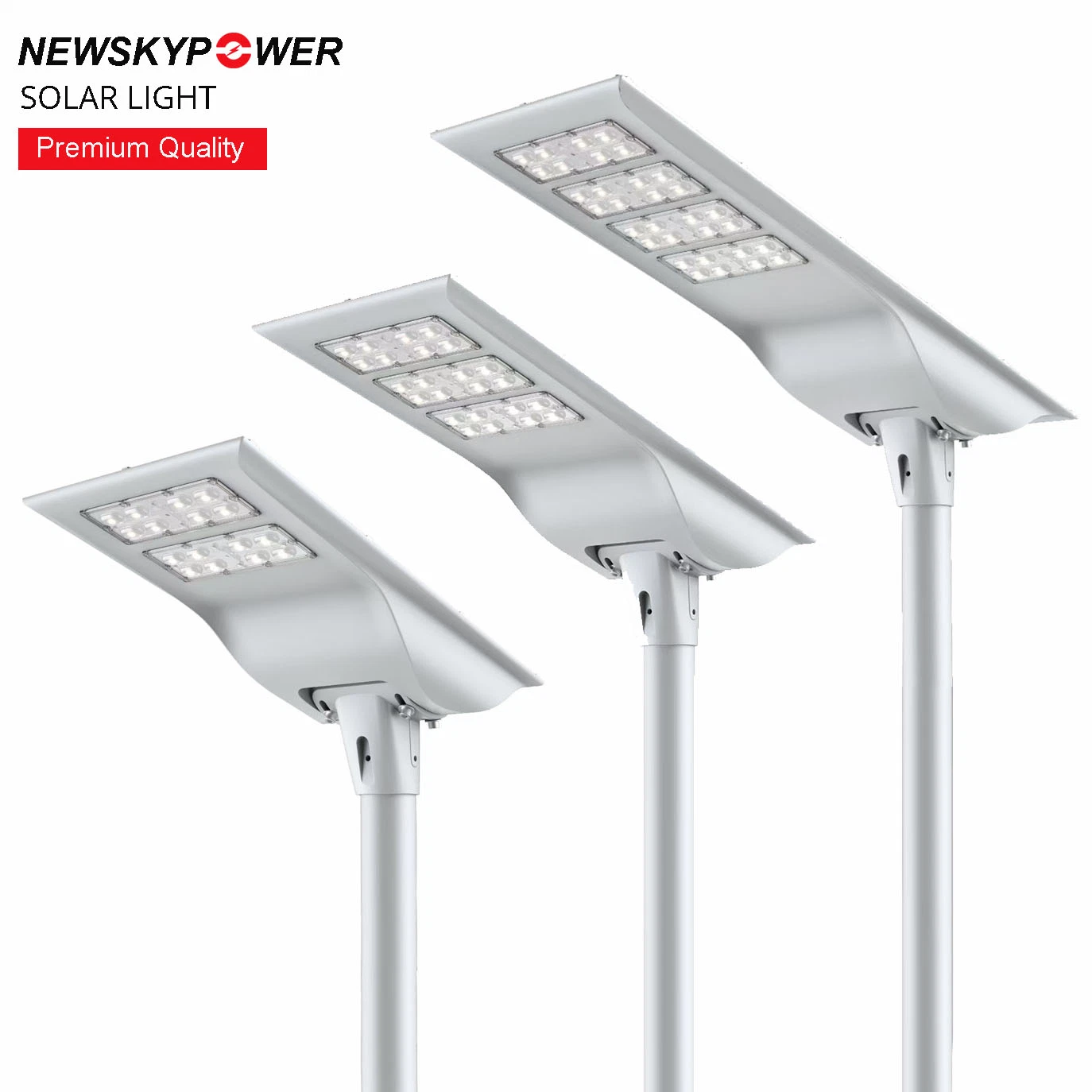 Neu modernes High Lumen Outdoor Wasserdicht integriertes Aluminium 30W 40W 60W 80W 100W LED All in One Solar Street Light