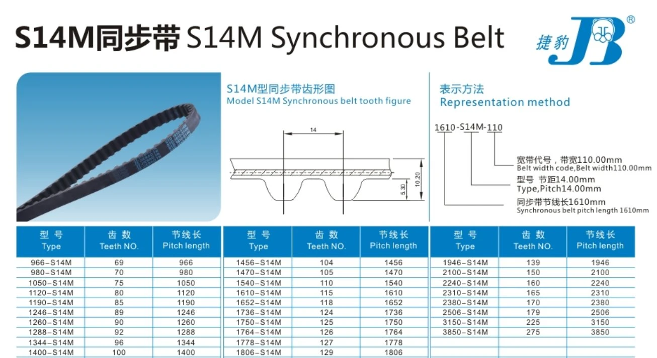 General Motors Belt Maker - Jiebao OEM Neoprene Transmission Parts Fan Automotive Textile Garment Packaging Agricultural Machinery Std14m Ribbed Belt