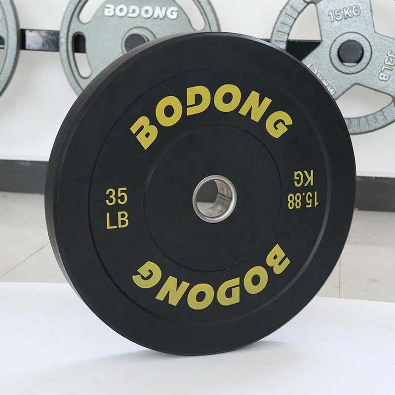 Prix d'usine Plaques de pare-chocs en caoutchouc pour haltérophilie Équipement de fitness Logo personnalisé Plaques de poids pour haltères pour la musculation.