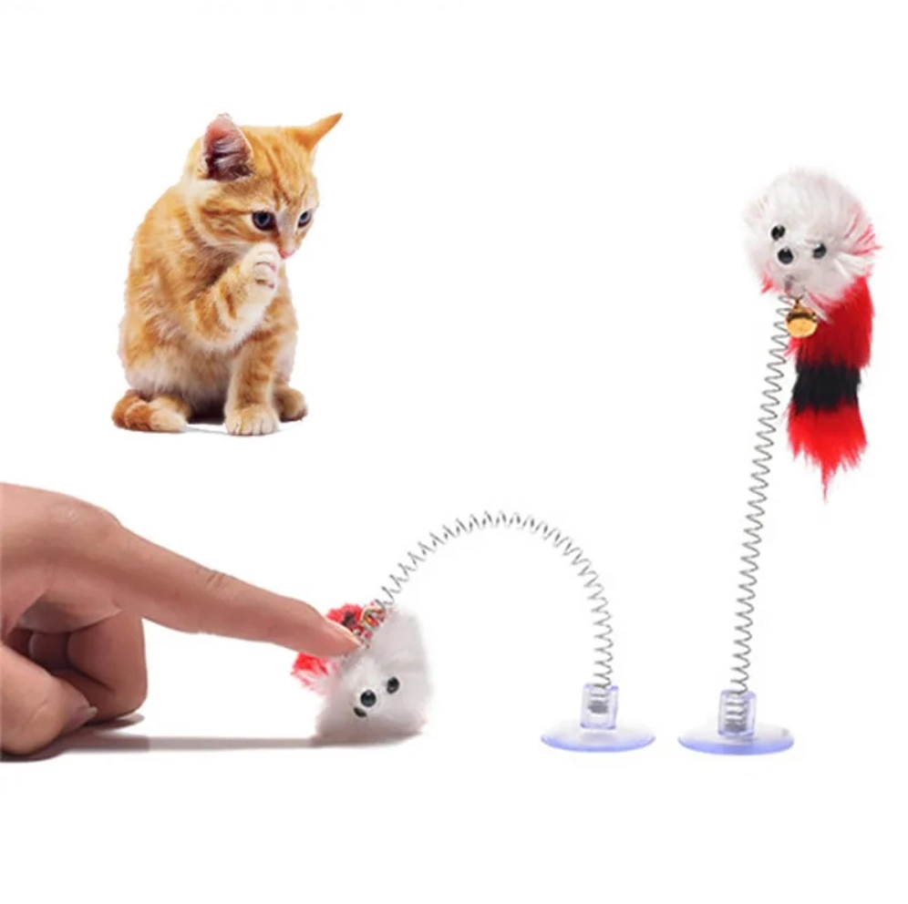 New Plastic Interactive Cat Toy Stick Colorful Feather Funny Mouse