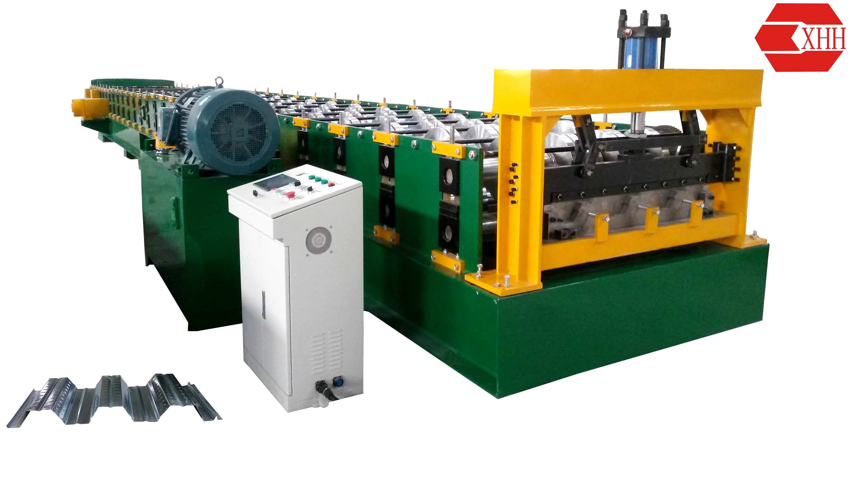 Hydraulic Decoiler Metal Deck Roll Forming Machine/ Cold Rolled Steel Floor Decking Equipment