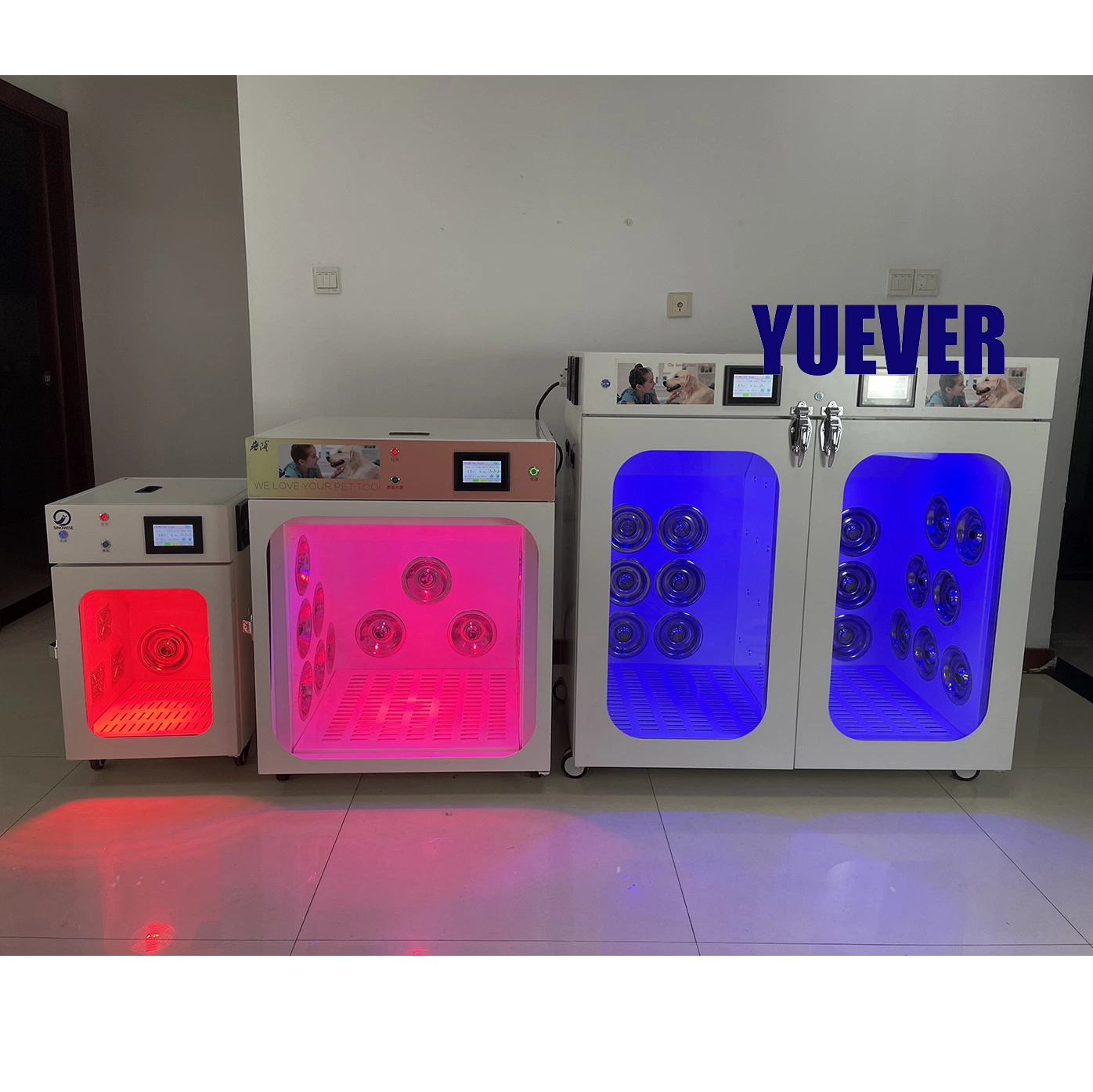 Yuever Medical 2 en 1 Equipo de habitación para Secador de pelo de mascotas Caja de secado de máquina automática Armario de mascotas Secador de Perros