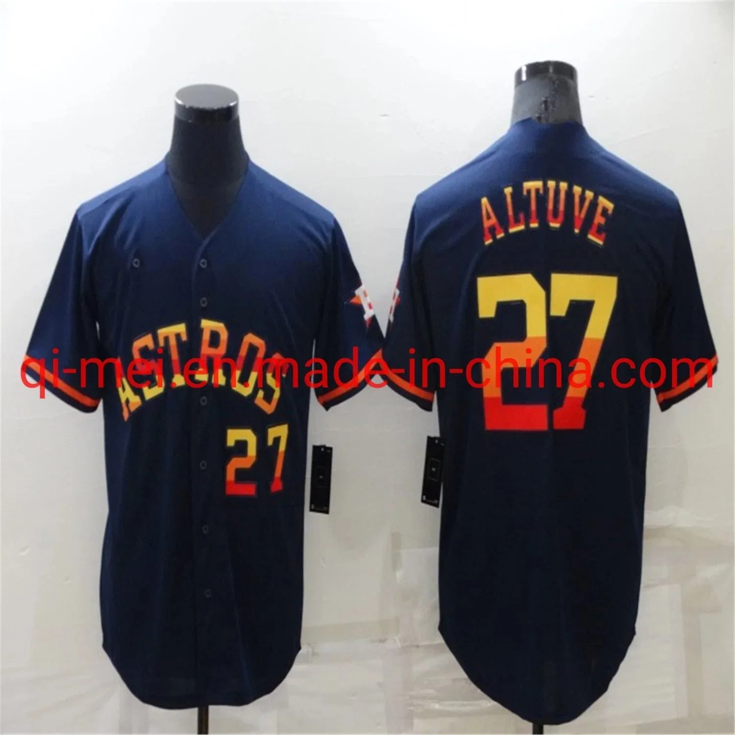 2022 Houston Astros Altuve Bregman Pena blanc Rainbow mode Cool Maillots de baseball de la marine à base flexible