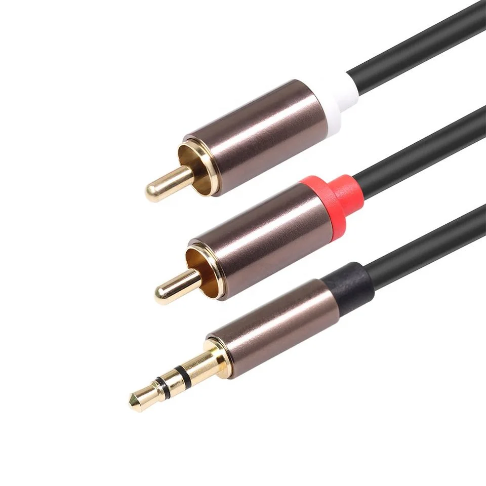 Stecker, vergoldet, Audio-Video-RCA-Kabel, 3,5 mm auf RCA-Audiokabel