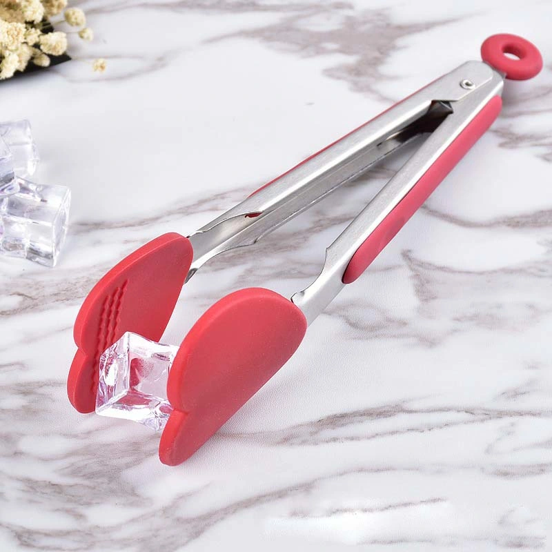 Factory Wholesale/Supplier Silicone Tipped Kitchen and Salad Tongs Stainless Steel Food Tongs with Silicone Grips