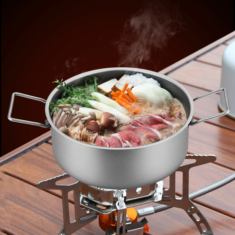 Camping ligero Bote Ultra Light Senderismo Outdoor Bowl ollas sartenes utensilios de cocina sopa de ultraligeros al aire libre de titanio Pot