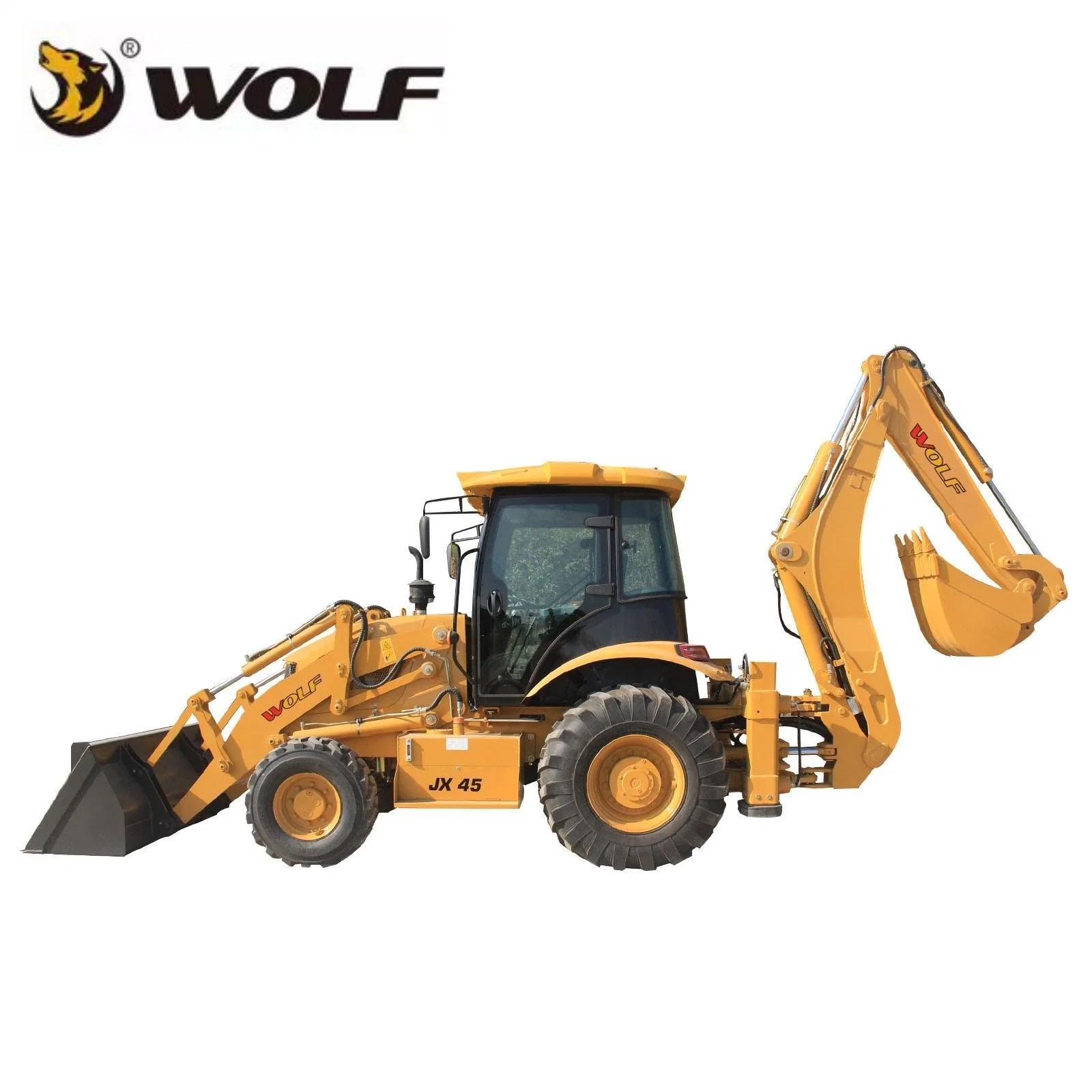 Wolf con CE/1m3 de capacidad/cabina/ROPS/FOPS Wz30-25/Jx45 2t/2,5 t 95/100hp mejor de la ruedas y cargadora retroexcavadora