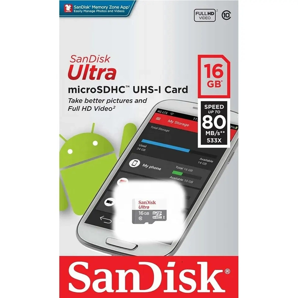 100 % authentische SanDisk Ultra Micro SD-Karte SDHC Class10 TF KARTE 8GB 16GB 32GB 64GB 128GB 256 GB 512GB SPEICHER Karte