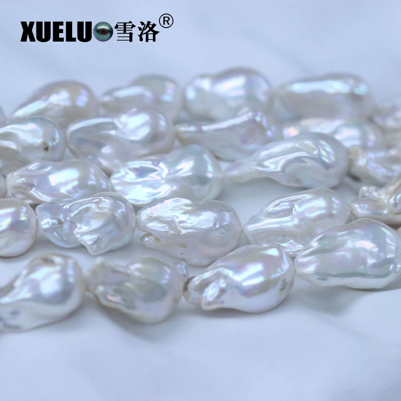 18-20mm AAA Quality Supper Large Nucleated Baroque Fire Ball Natural Genuine Cultured Freshwater Pearl Strings (XL190012)