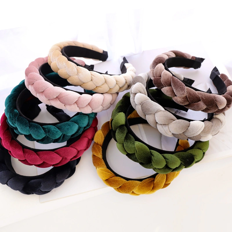 New Hair Bands Ethnic Braid Headdress Handmade Flannel Headband Hair Card