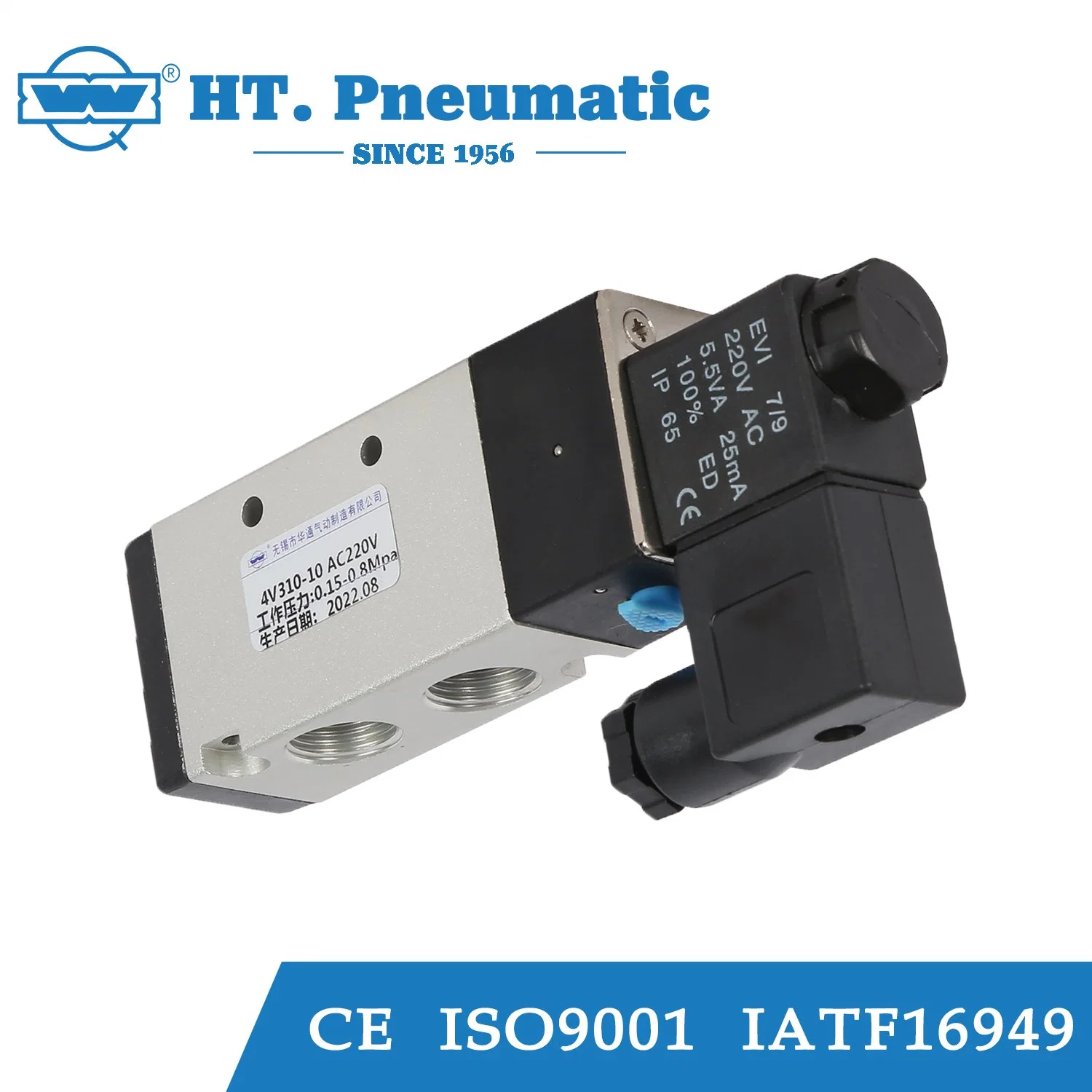 Metallurgy Industry Applied 4V130-06 Electromagnetic Air Stainless Steel Solenoid Valve