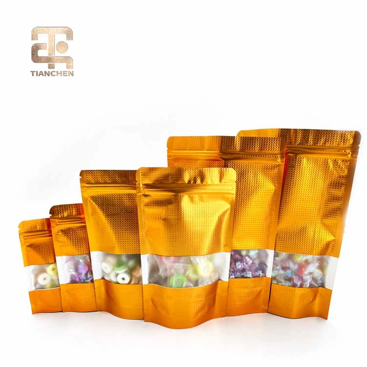 Aluminum Plating Beauty Design Colorful Green Gold Ziplock Plastic Bags