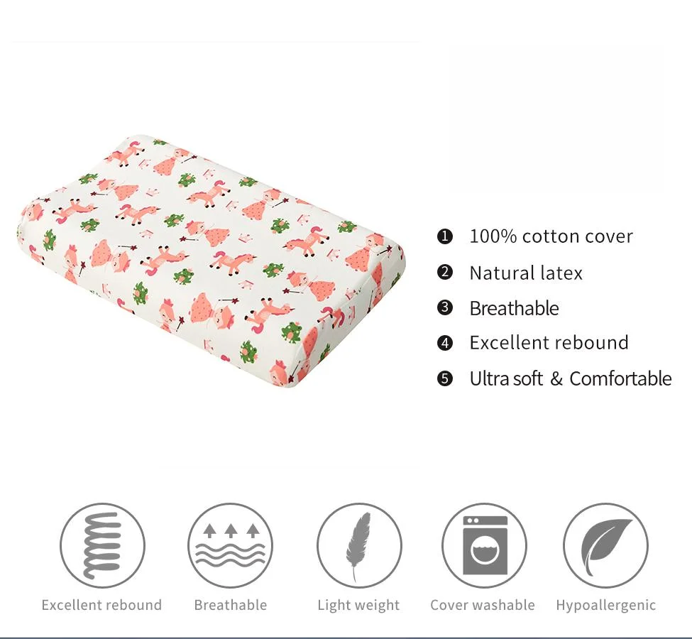 Memory Foam Baby Pillow 100 % Cotton Pillowcase Durable and Comfortable