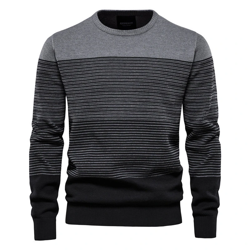 OEM Custom Otoño Invierno Striped Jersey Jersey de punto hombre casual