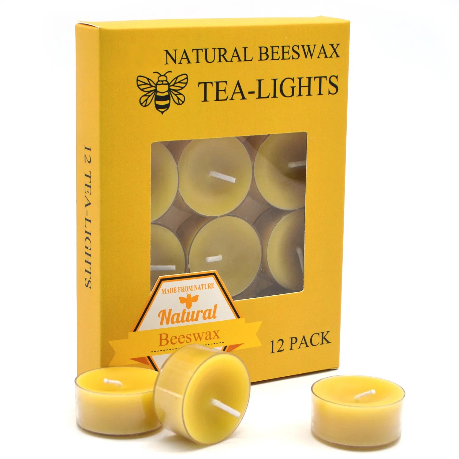 4 Hours Home Decor Beeswax Tealight Candles for Votive Church