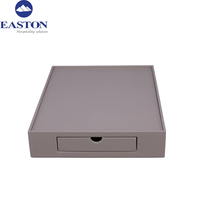 Hotel Customized Rectangle Leather Drawer Welcome Tray