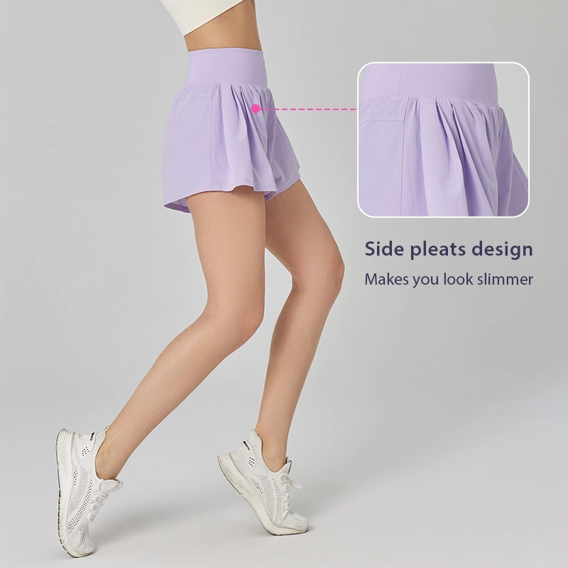 Pantalón corto deportivo de running ligero y transpirable de cintura alta pantalones deportivos