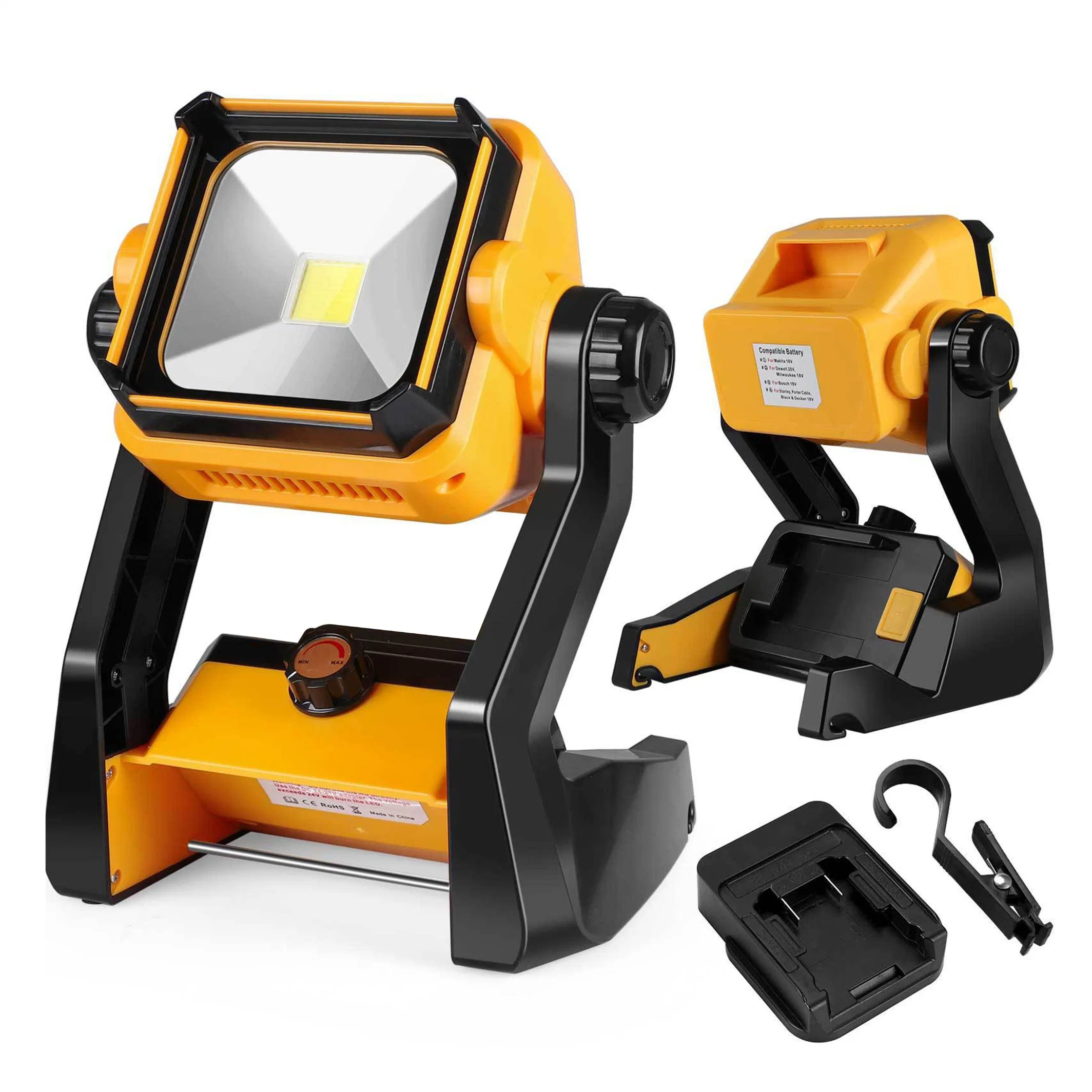 Wosai 2500lm 20W Portable Tool Battery Outdoor Work Light Cordless LED Light