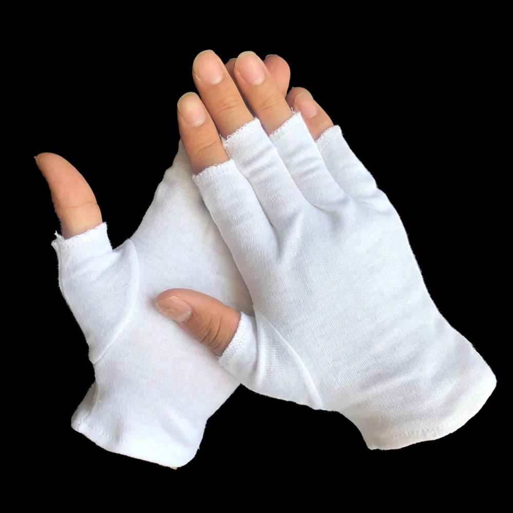 Guantes blancos de alta calidad Fingerless proteger la piel del daño UV guante