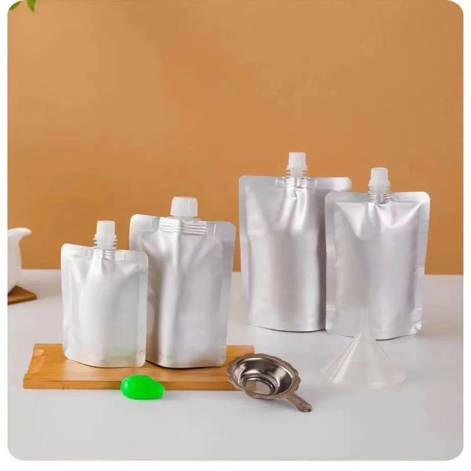 250ml 300ml 500ml relleno Bolsa de recarga bebidas Bolsa de embalaje Bolsa de boquilla de Doypack Bolsa de boquilla de aluminio Diseño de lámina