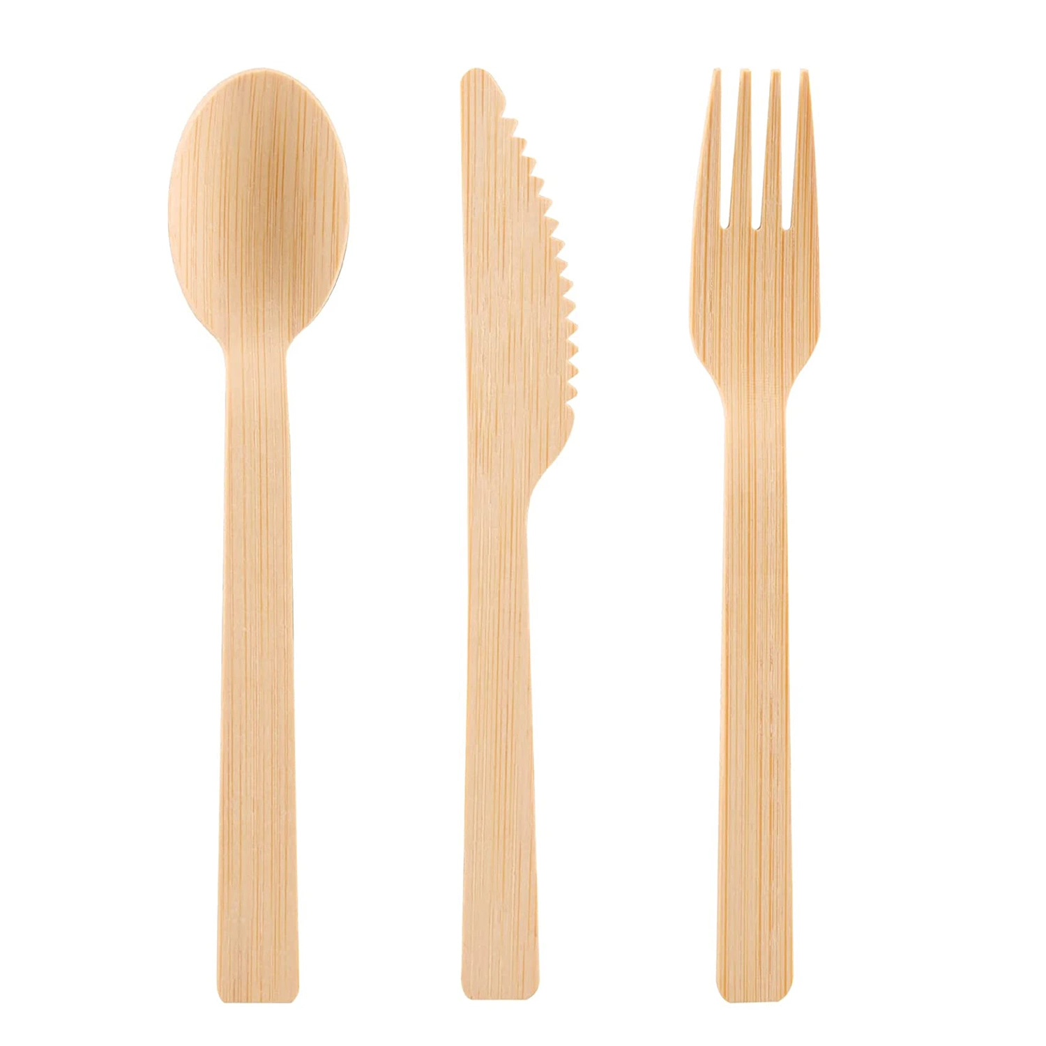 Wholesale Ecological Heat Resistant Disposable Natural Bamboo Cutlery Sets