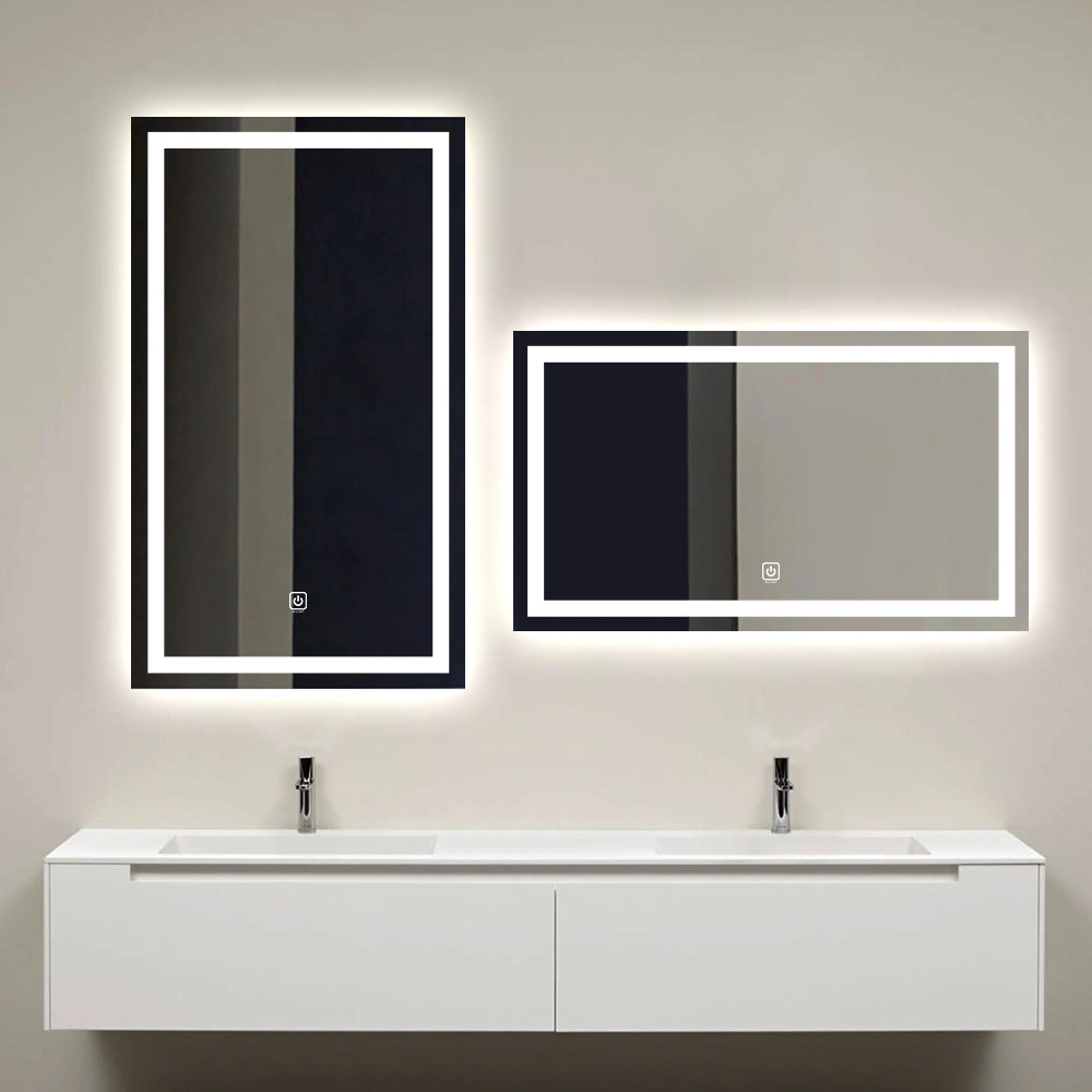 Wholesale/Supplier LED Mirror IP66 Resort Wall Mount Bathroom Rectangular Shape Lighted Mirror Hotel Use