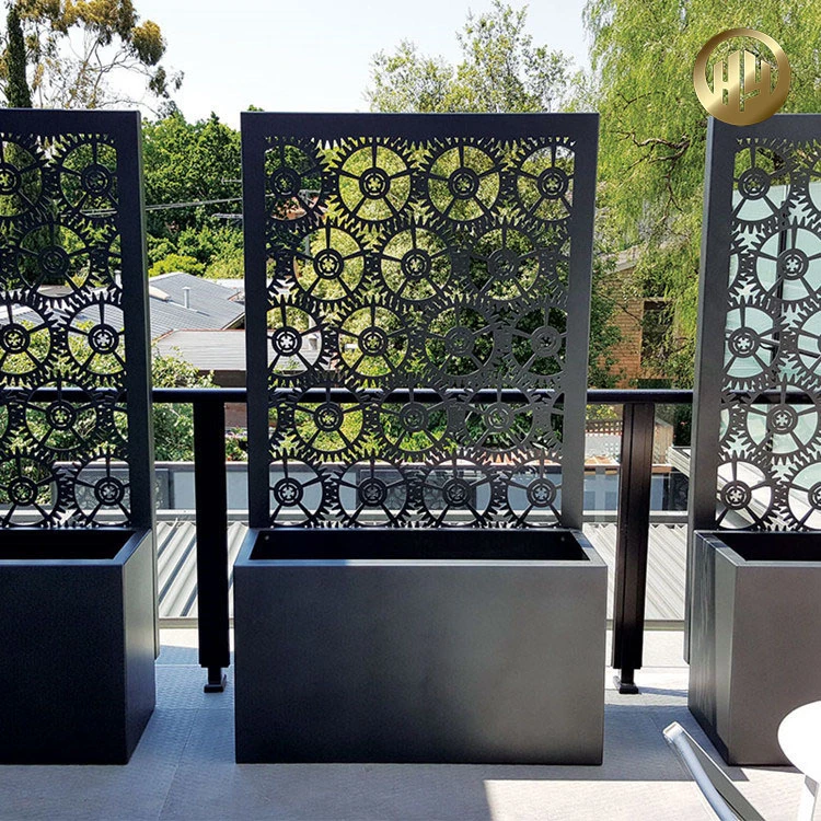 Customized Aluminum Metal Planter with Decorative Screen/ Fence Panel