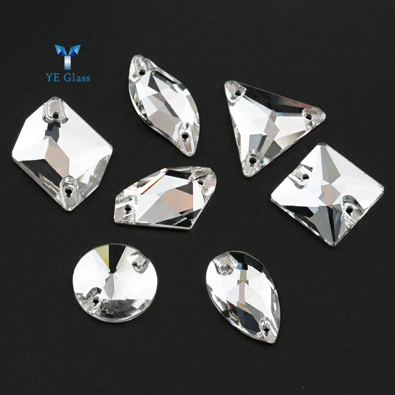 Crystal White Diamond Leaf Sew on Rhinestones Stone Beads Rhinestone for Garment