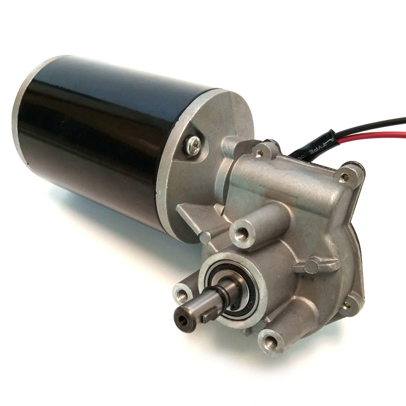 Factory Custom D76 Worm Geared 150W 200W 300W Oil Bearing Sleeve Bearing Spline Shaft DC Motor 70rpm 12V for Garage Door