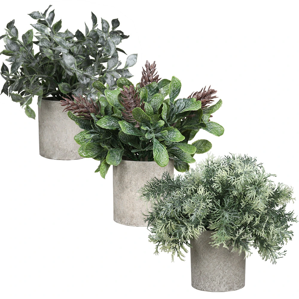 Sets of Faux Plant with Paper Pot Small Greenery Decor for Indoor Home Office Decorative Amazon