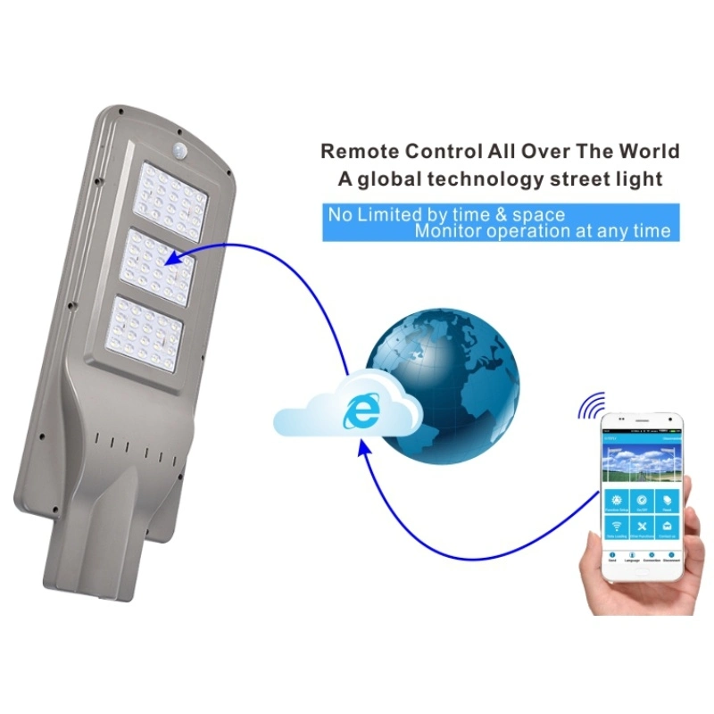 Painel de 30W à prova de tudo em um poste de energia do sensor de parede LED de exterior da luz solar de Rua