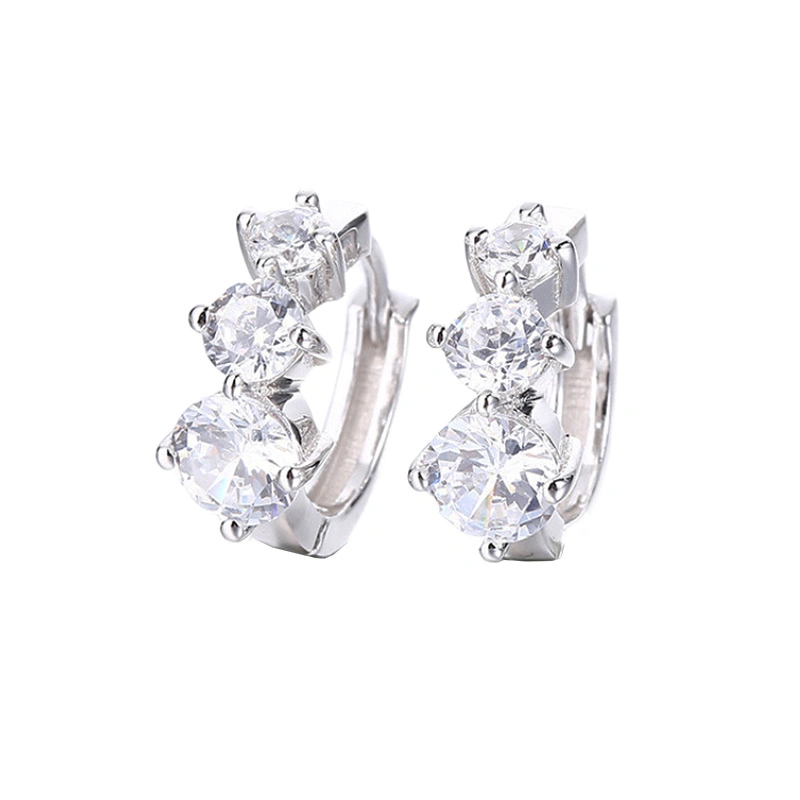 Wholesale/Supplier Jewelry Small Lovely Hoop Shape CZ Clip Earring for Young Lady