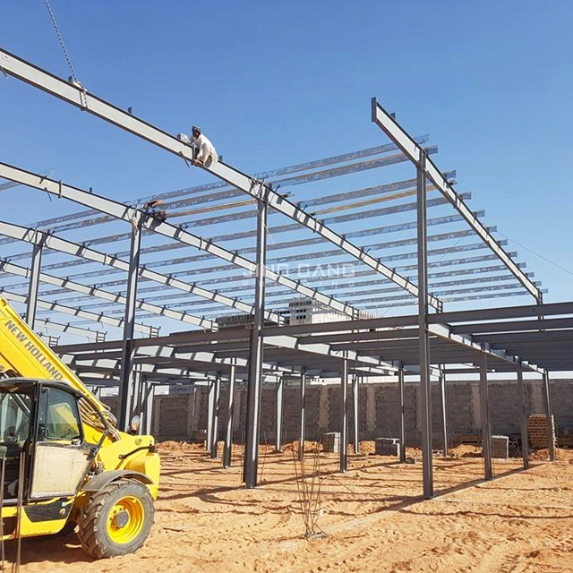 Vorgefertigte Werkstatt Stahlkonstruktion Anlage Industriefabrik mit H-Abschnitt Rahmen-Sandwichpanel