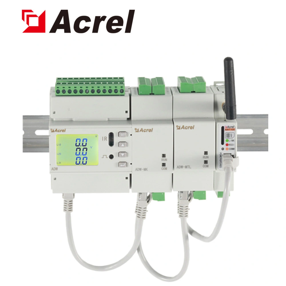 Acrel Adw210-S10-1s Trifásico Modular Multi Loop Iot Medidor de Potencia Medidor de energía para el sistema de vigilancia de la electricidad Sub-Metering