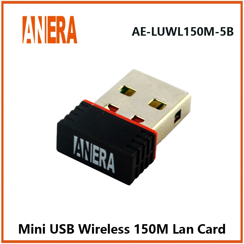 Anera Mini Tarjeta de red inalámbrica USB 2.0 dongle adaptador WiFi RTL8188ftv Tarjeta LAN